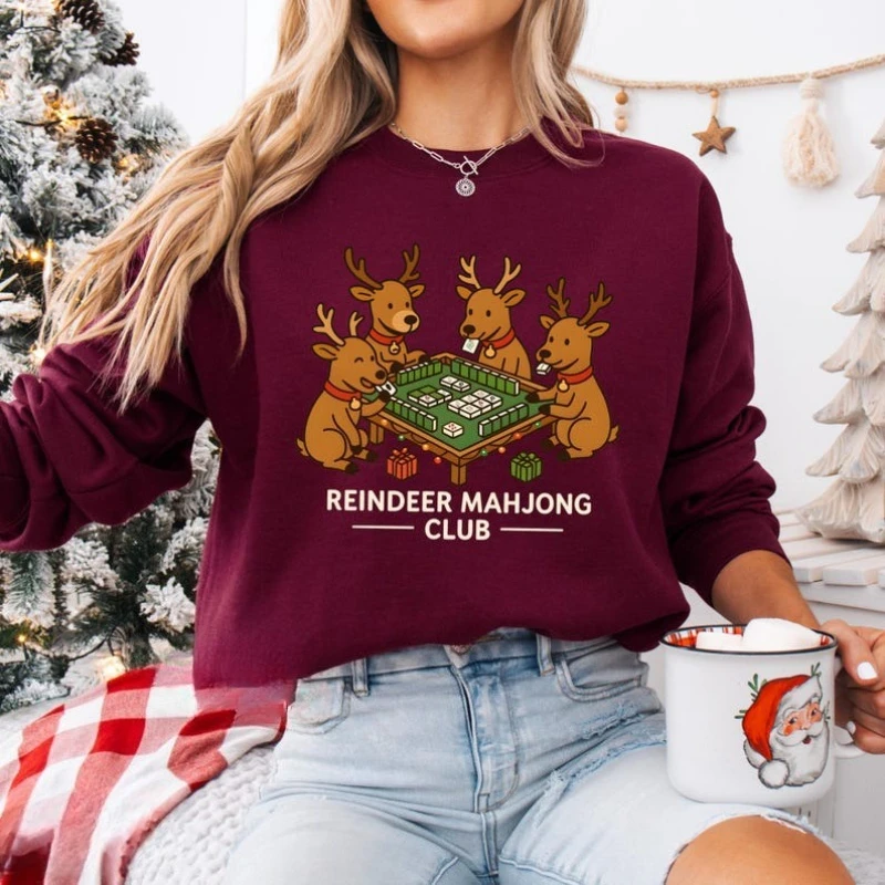 عيد الميلاد جونغ البلوز الرنة جونغ عاشق مضحك مريح الخريف والشتاء طويلة الأكمام الدفء مطابقة هوديس