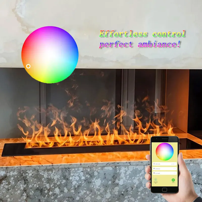 App Controlled Electric Fireplace Custom Humidifier Environmentally Friendly And Safe 3d Atomizing Steam Fireplace