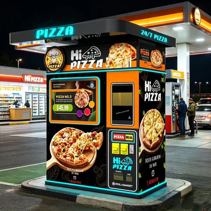 Intelligent Hot Pizza Vending Machine Self Service Fast Food Dispenser For Office Building Customized