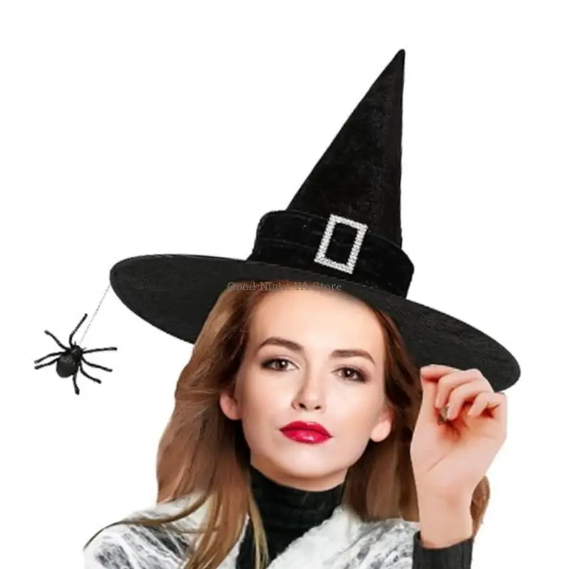 Adult Size Halloween Hat Magical Themed Long Witch Hat Colorful Witch Hat
