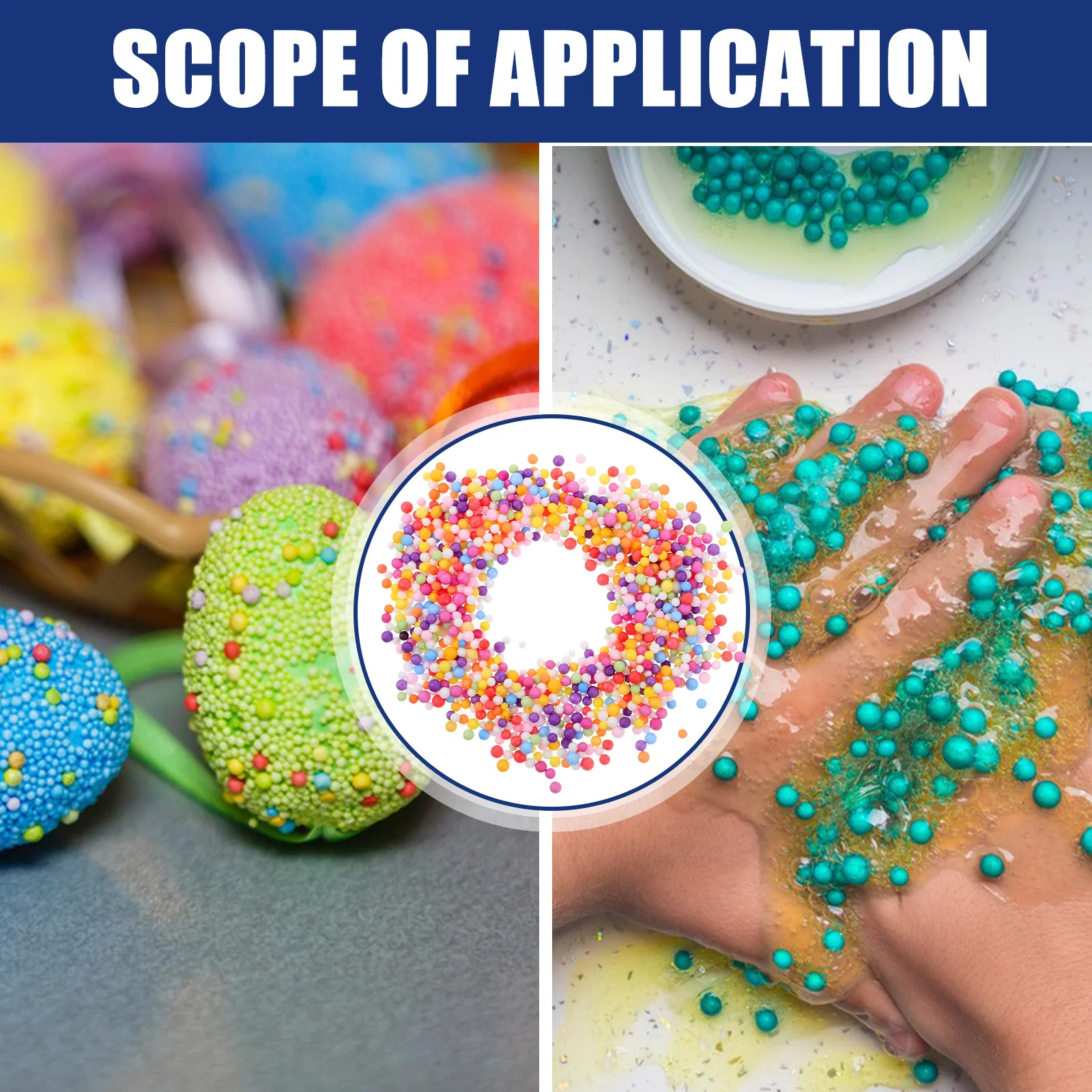 

2G/Pack Mini Multi Color Foam Beads For Diy Crafts Adult Art Projects Recyclable Lightweight Solid Color Liquid Pigments