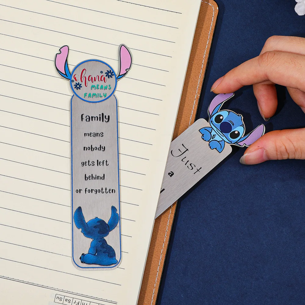 Segnalibri Disney Cartoon Lilo & Stitch Accessori per libri Segnalibri in metallo Raccogliere forniture di cancelleria Regali per bambini Kawaii Giocattoli