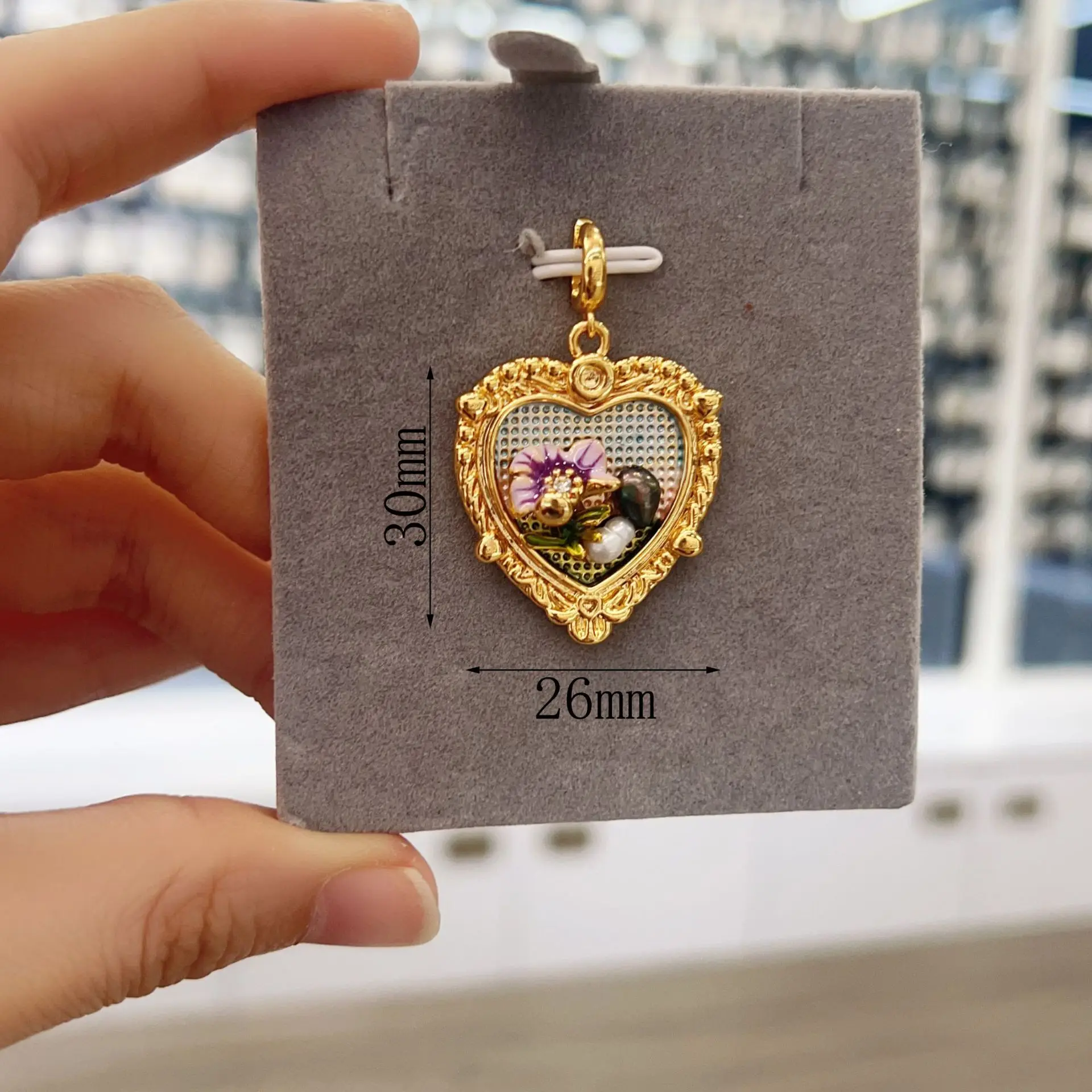 1pcs Pearl Necklace Pendant Natural Freshwater Pearl Seiko Oil Drop Rose Oil Painting Style DIY Jewelry Accessories Wholesales