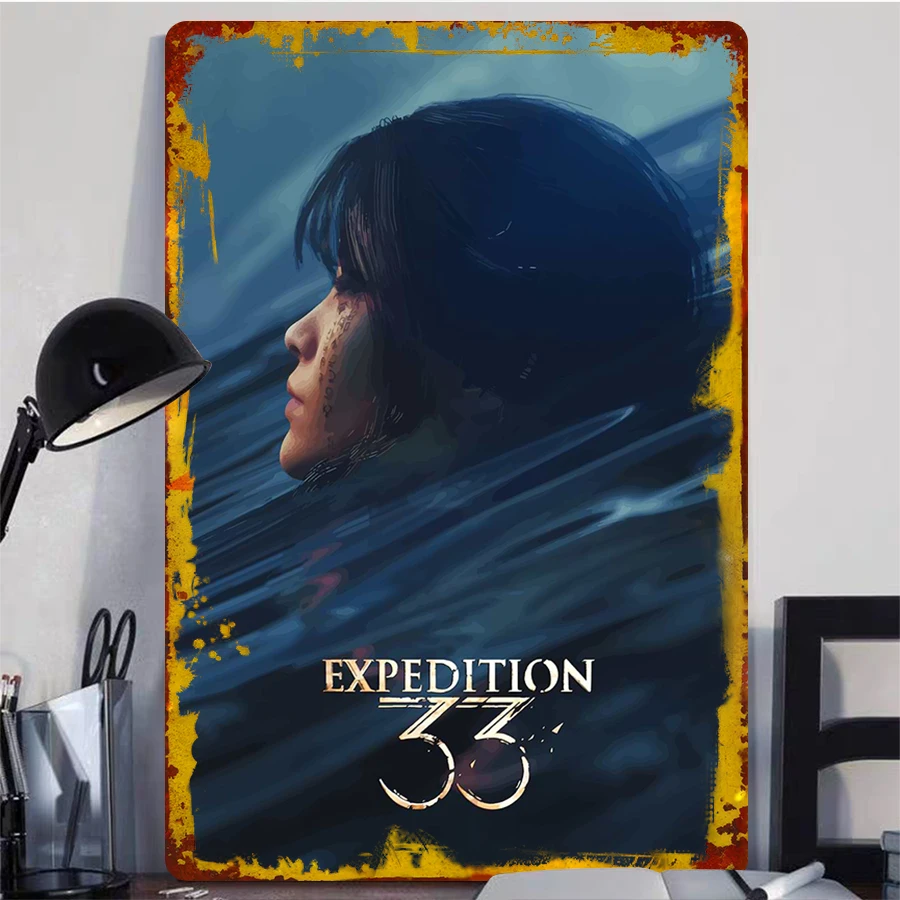 Expedition 33 Game Character Metal Wall Art Decor for Home Office Gaming Room Decorations