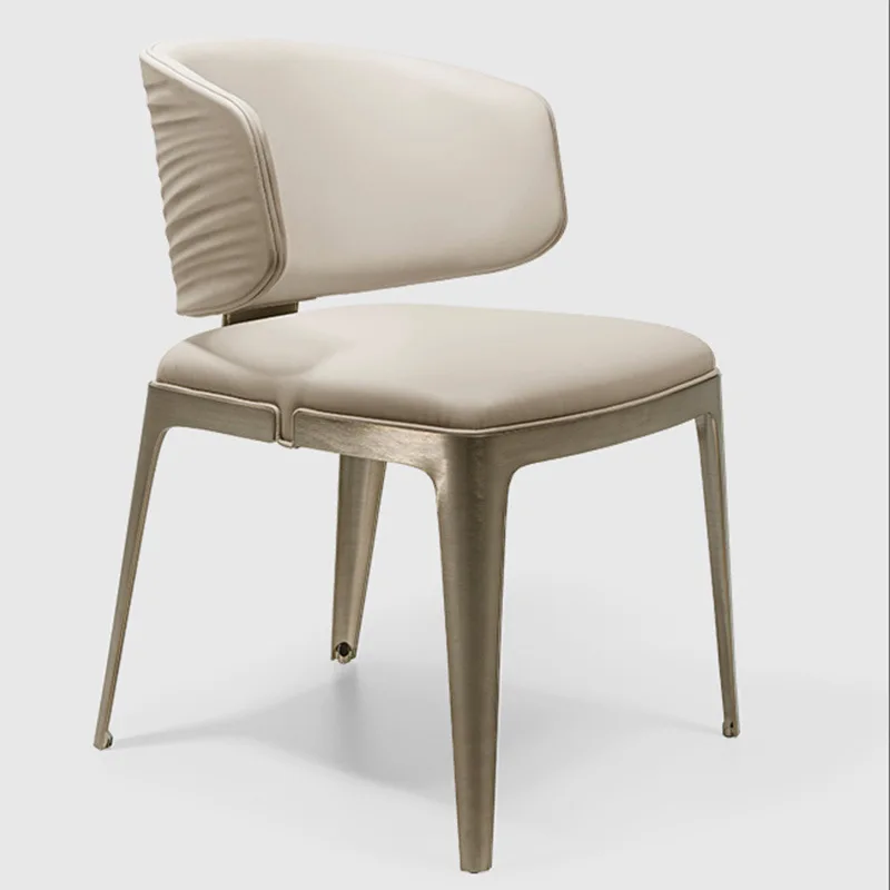 Italian light luxury home dining chair simple modern back chair stainless steel cafe chair sales department hotel negotiation