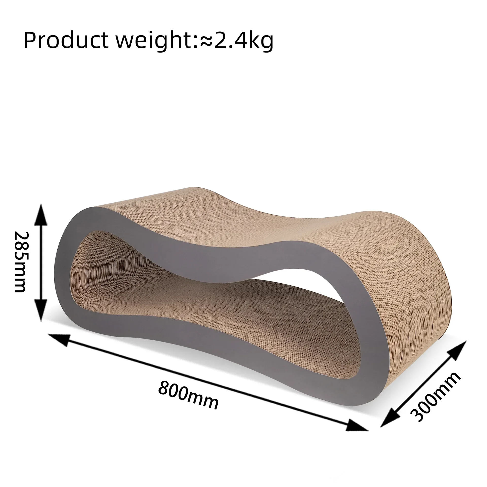 Top Selling Large Size Paper Board Scratching Post Number 8 Cat Scratcher Lounger