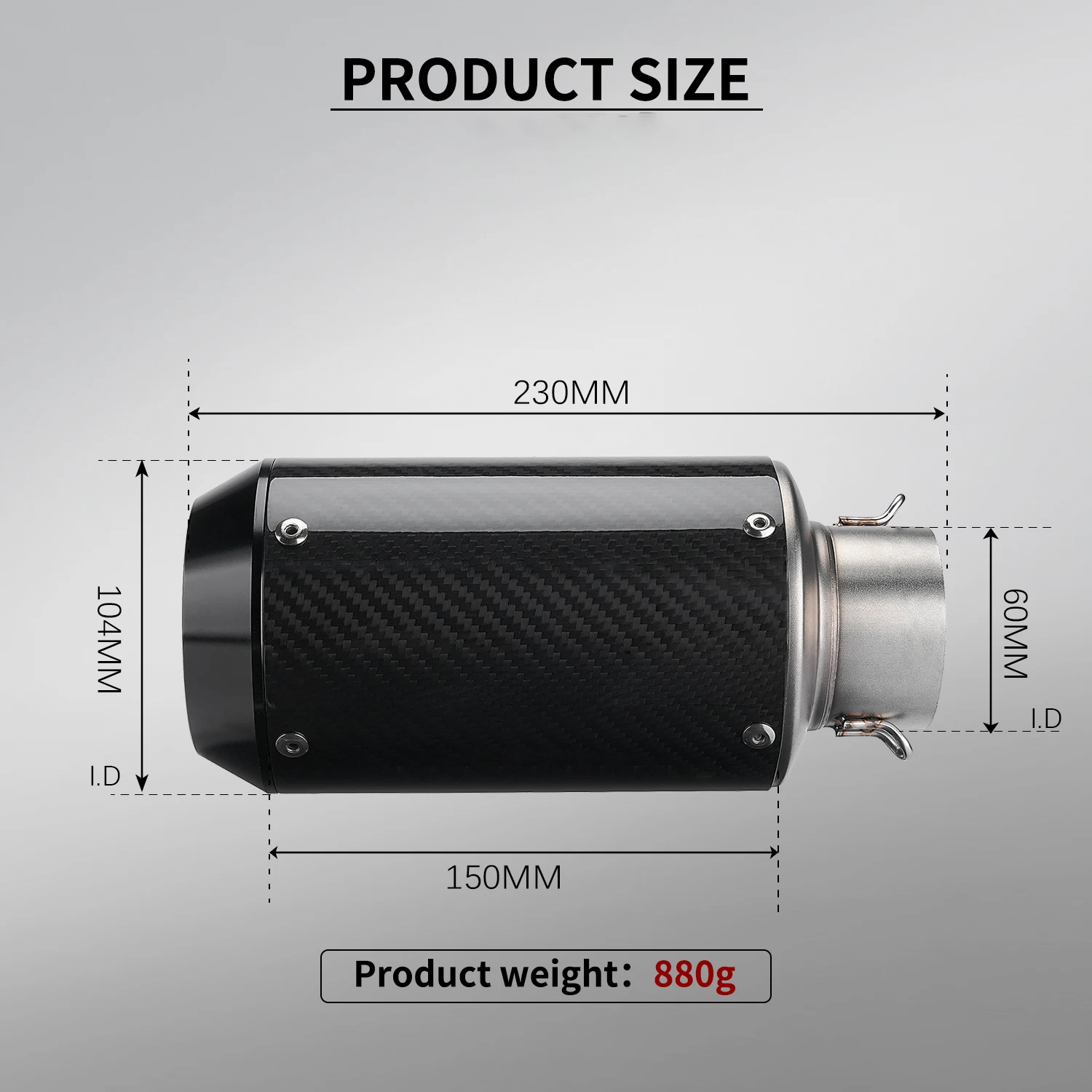 

Universal Moto Exhaust Pipe tail end Modification Connect Compatible Various Escape Tailpipe Models adapter suitable Part Link
