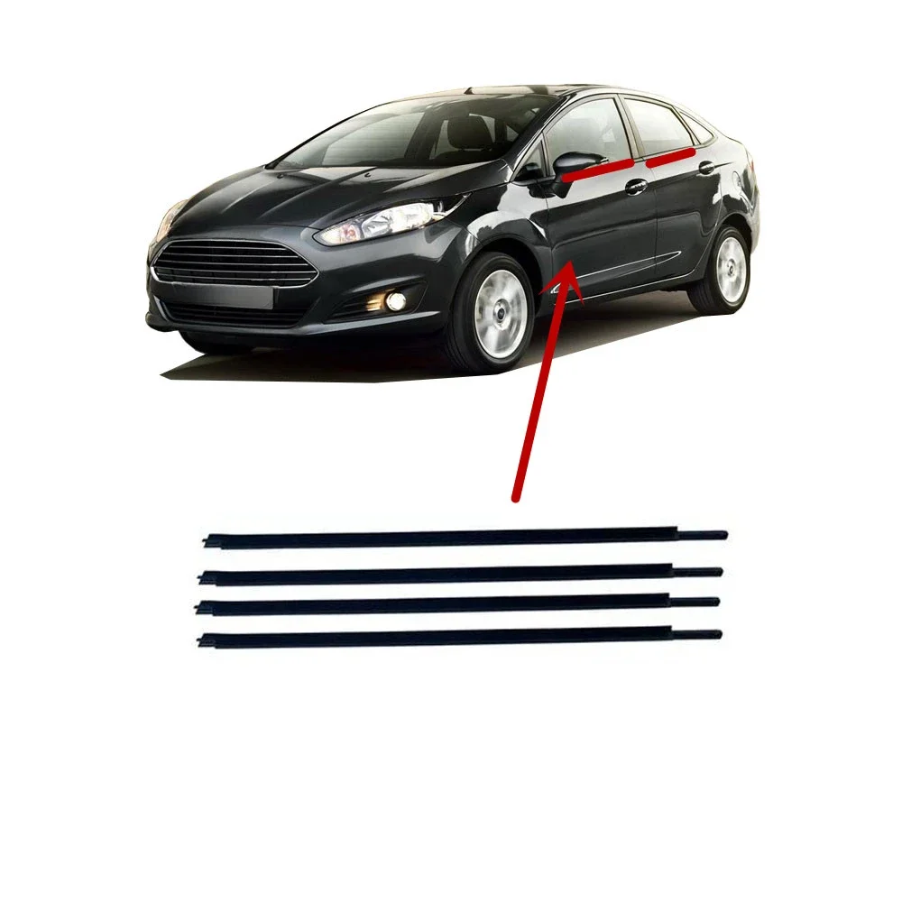 4 Piece saloon Original Weatherstrip Window Seal  for Ford Fiesta 2009-2013  Car Window Moulding Trim Seal Door Out for Fiesta