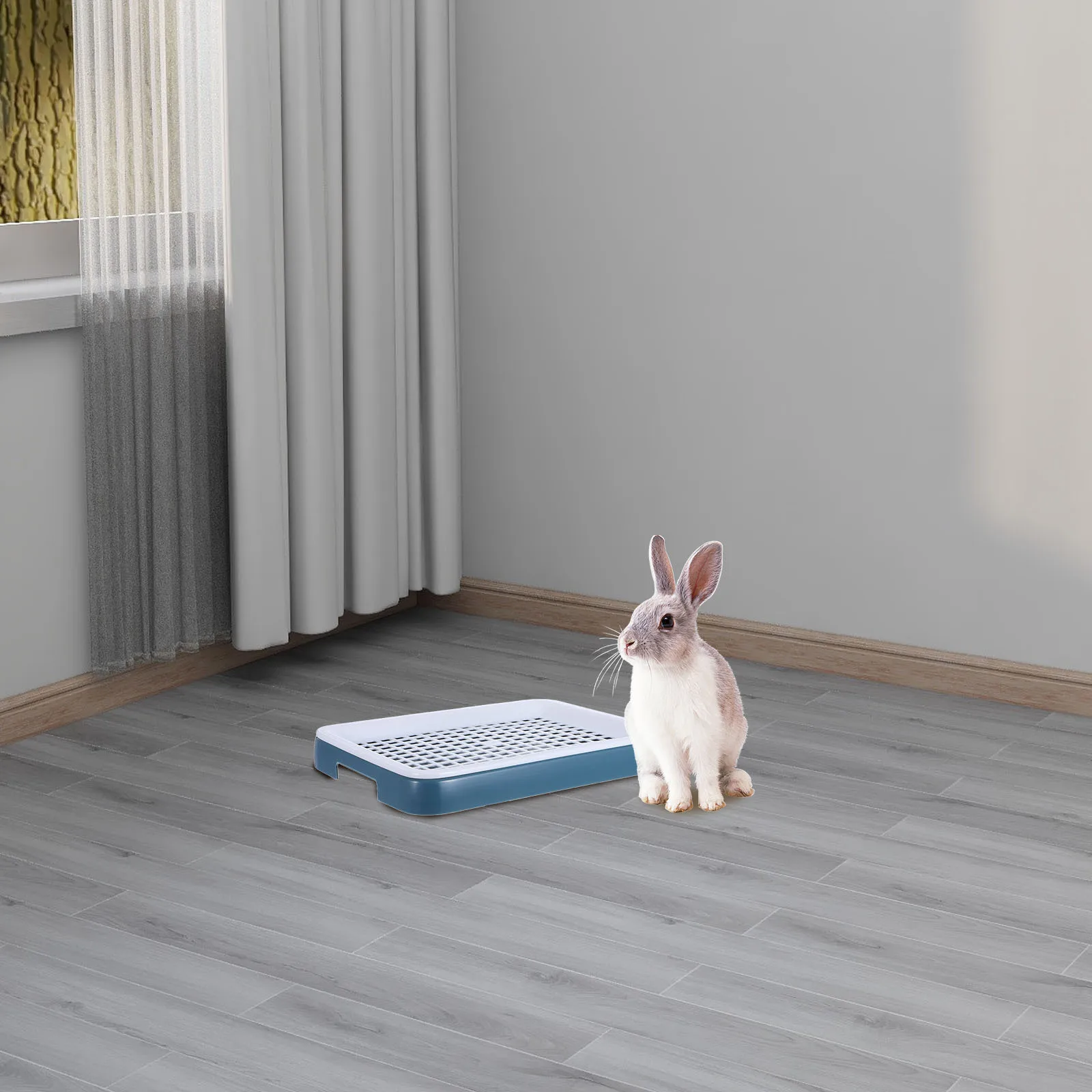 

Rabbit Toilet Box Bunny Litter Trainer Small Animal Potty Pan for Hamster Chinchilla Guinea Pig Ferret Rat Portable Pet Supply