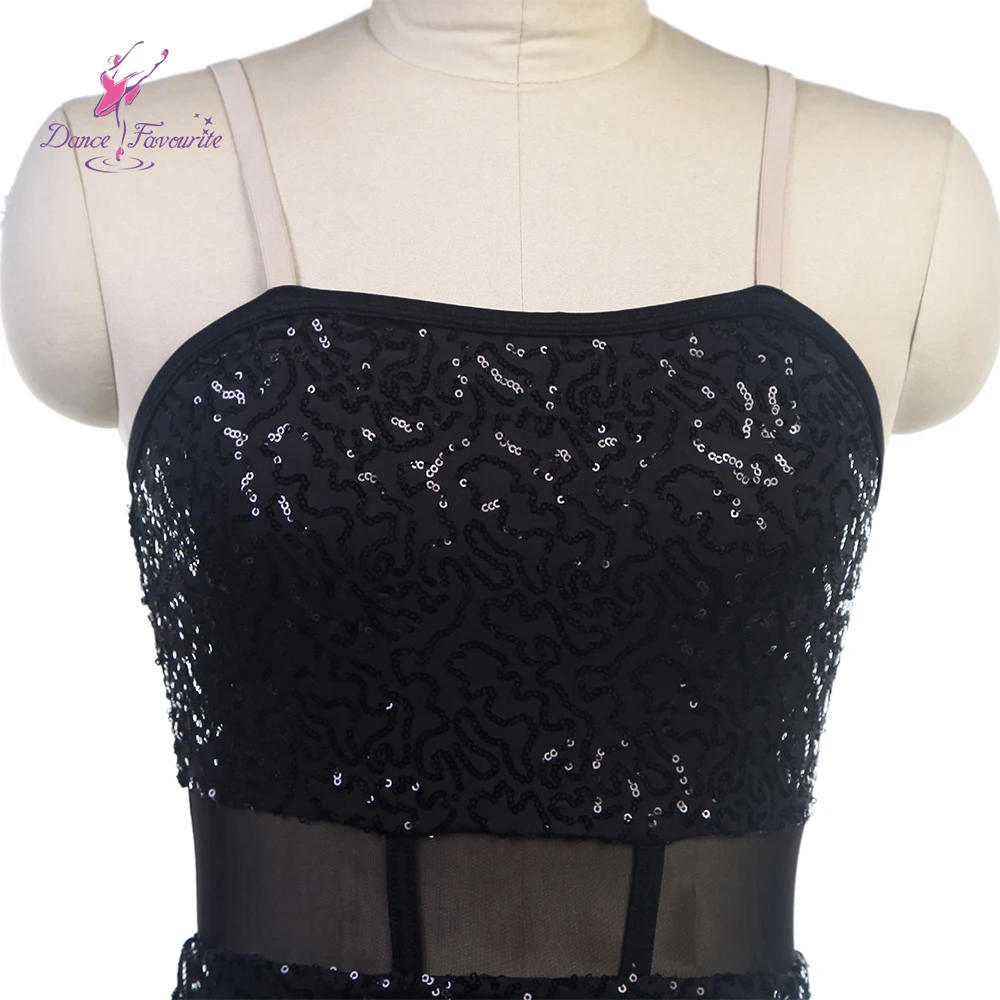 Dance Favourite Dance Costumes 17070 Black  Sequin Spandex Bodice Ballet Leotard Jazz & Tap Dance Costumes