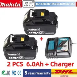 Reemplazo de batería potente de 18V, 6,0 Ah, Compatible con Makita, BL1860, BL1850B, BL1830 Series