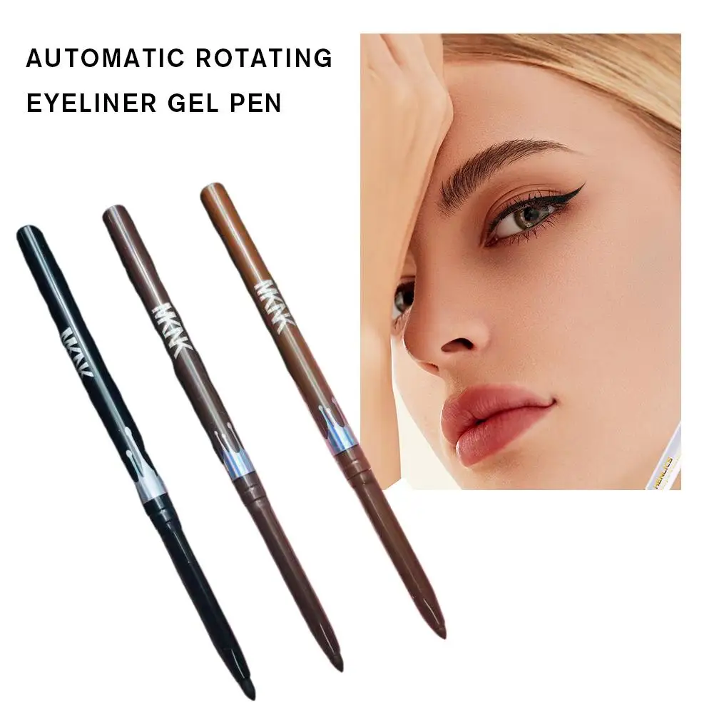 Wodoodporny czarny brązowy eyeliner w ołówku żelowym bardzo cienki naturalny miękki nie rozmazujący się czarny brązowy eyeliner w pisaku makijaż do oczu M1M6