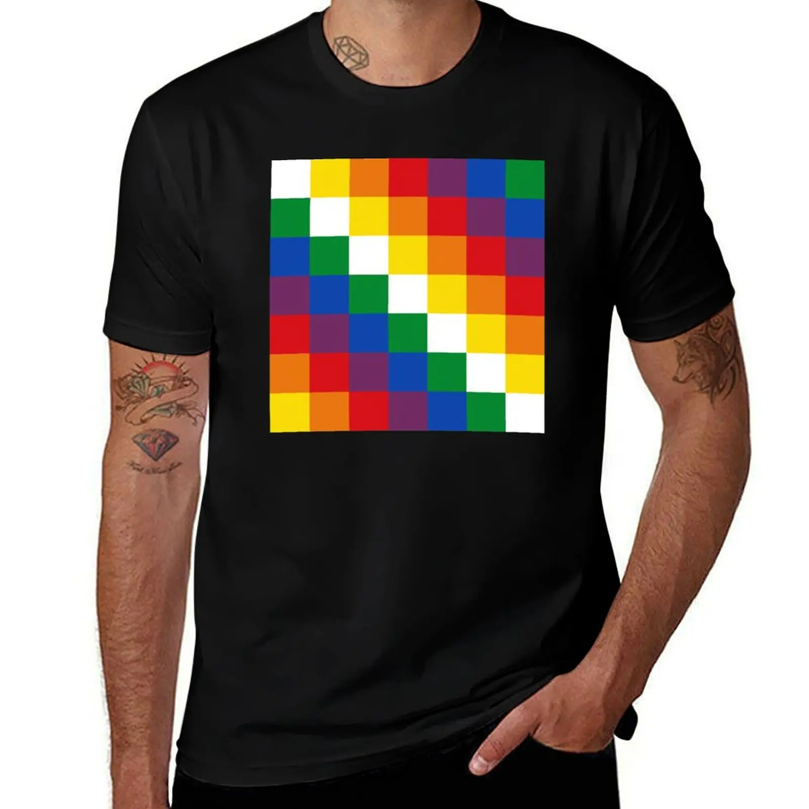 

Indigenous Flag, The Wiphala T-Shirt Summer Fashion Casual Tee Shirt