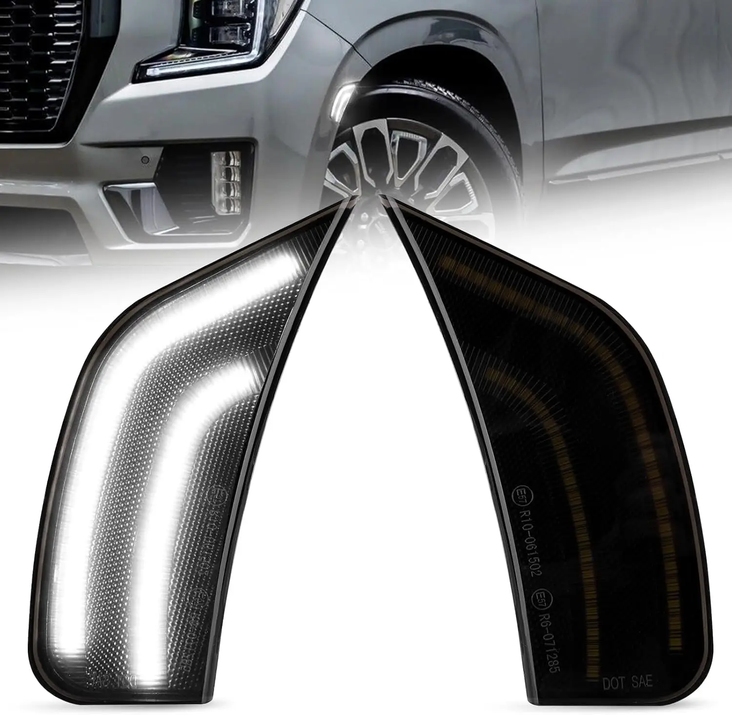 

Car Side Marker Lamp for 2021-2024 Yukon/Yukon Denali/Yukon XL/Tahoe/Escalade/Suburban/Escalade ESV White Front Fender Lights