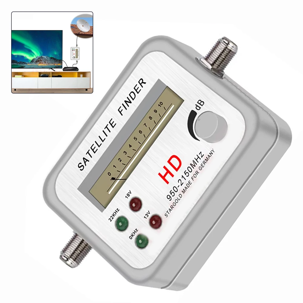 

TV High-definition Satellite Finder Digital Signal Instrument 950MHz-2150MHz Input Frequency Internal 22Khz Indicator Light Star