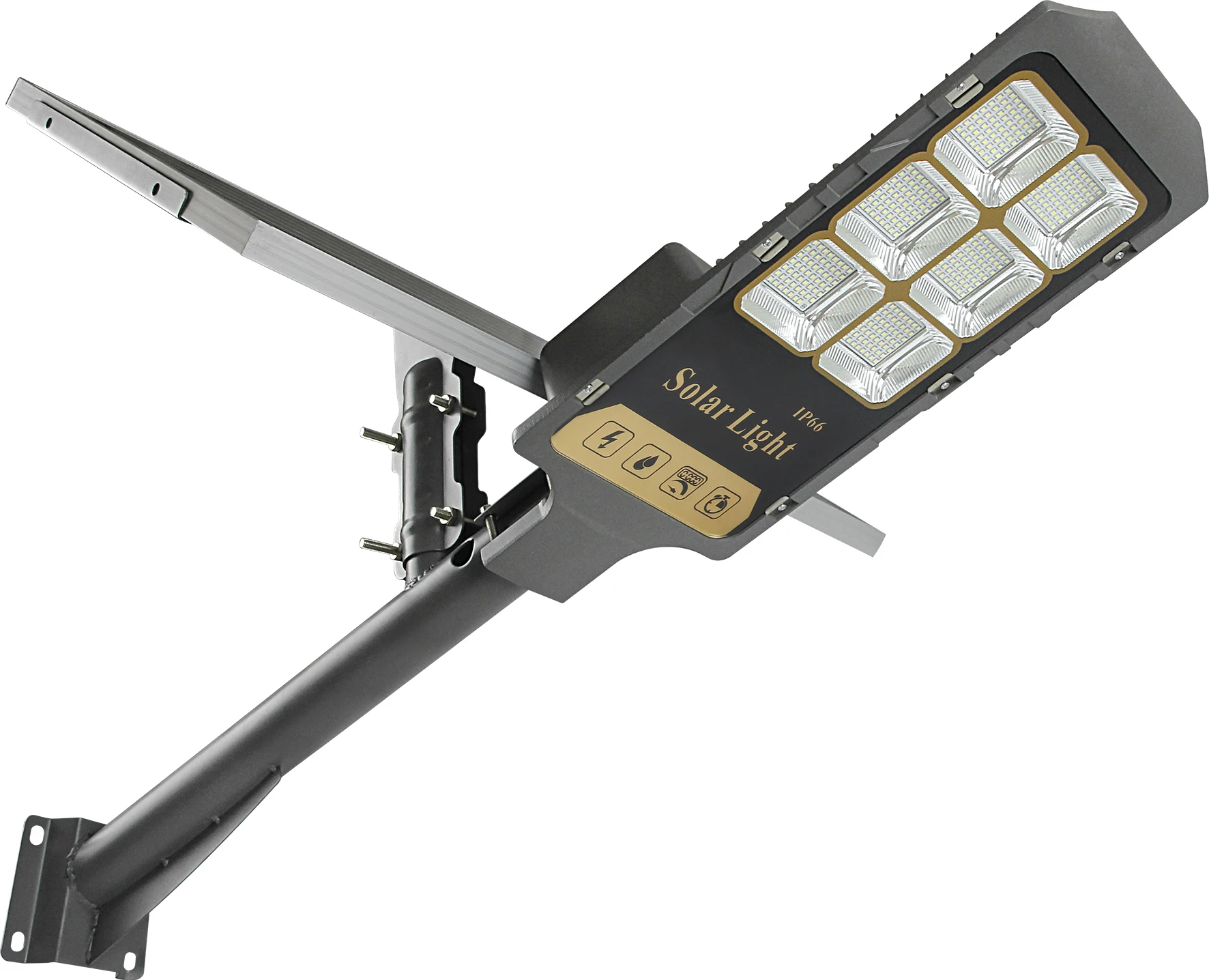 High-Power IP65 Aluminum LED Solar Street Light Waterproof Remote Control Outdoor Road Lamp