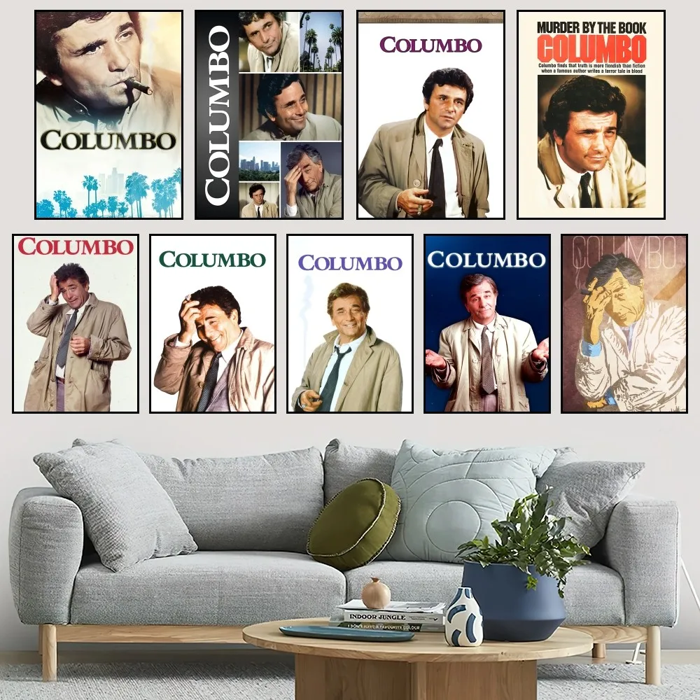 TV Columbo Poster Small Bar Coffee House Decor Aesthetic Art Wall Painting Stickers Indoor