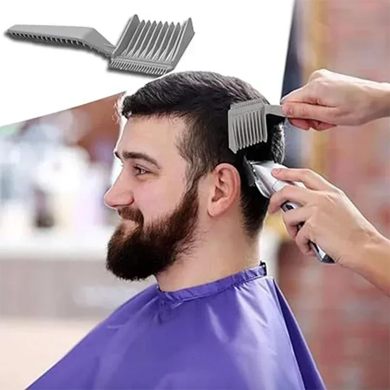 Novo cortador de cabelo masculino pentes de cabelo planos salões de beleza anti-estático aparar borda corte push e pentear