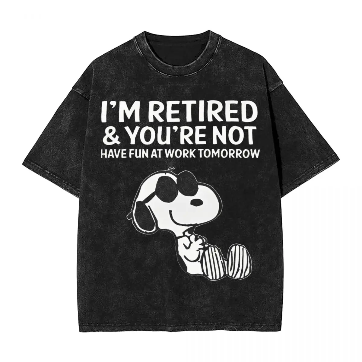 Harajuku Washed T-Shirt Snoopy I Am Retored Loose T-Shirts Popular Tshirt for Mens Summer Y2K Classic Pattern Top Tees