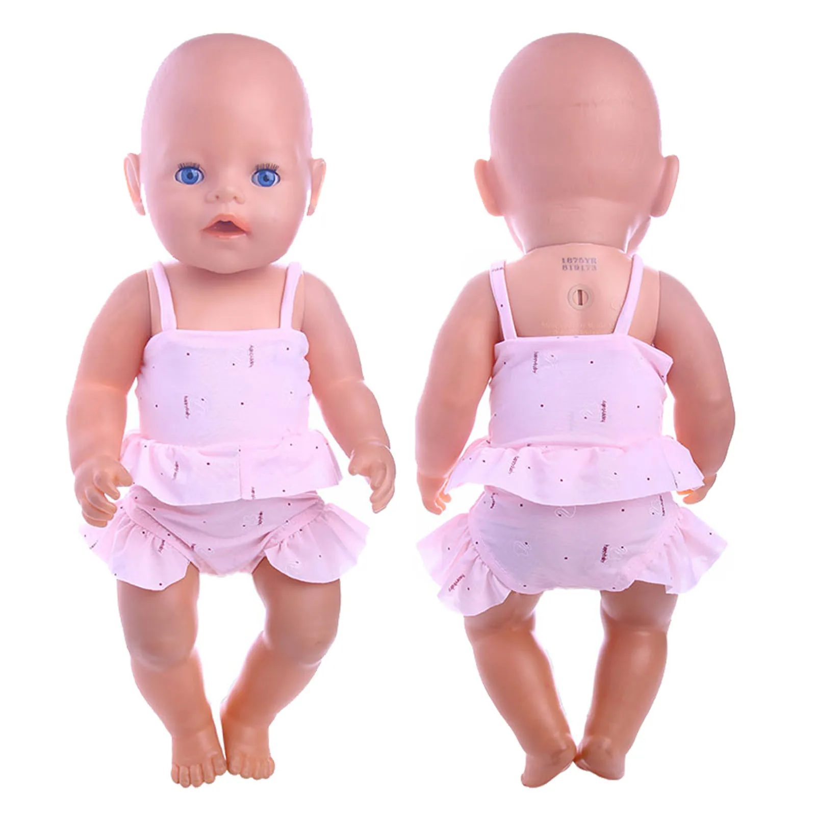 Ropa de muñeca para bebé recién nacido, traje de baño de unicornio flamenco, Bikinis de baño para Niña Americana de 18 pulgadas y 43CM, accesorios para muñecas