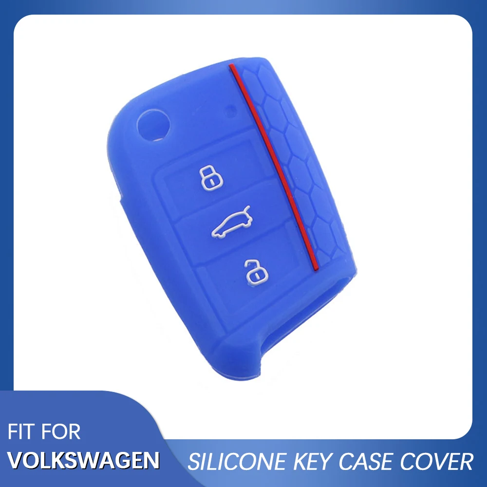 Silicone Car Key Case Cover for VW Polo Golf 7 Tiguan for Skoda Octavia Kodiaq Karoq for SEAT Ateca Leon Ibiza 2016-2019