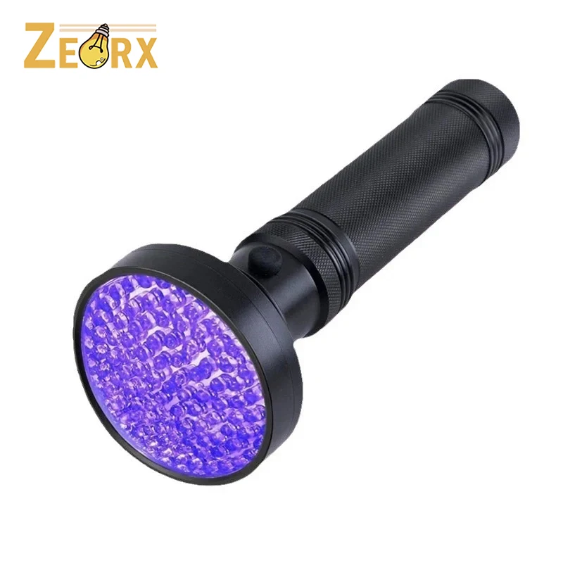 100 مصباح يدوي بالأشعة فوق البنفسجية LED ضوء أسود، مصابيح الأشعة فوق البنفسجية لبول الكلاب، بقع الحيوانات الأليفة، علاج علة السرير والراتنج، مكتشف العقارب