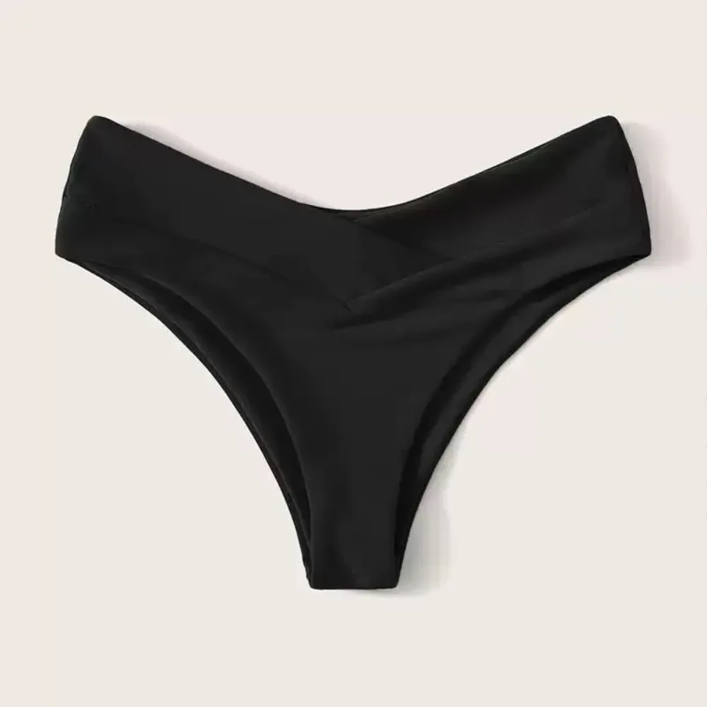 Sexy Black Women's Brazilian Bikini Bottom Swimwear - V-Cut Cheeky Thong & Swim Shorts for Beach Bathing Swimming Trunks Females - Image 4
