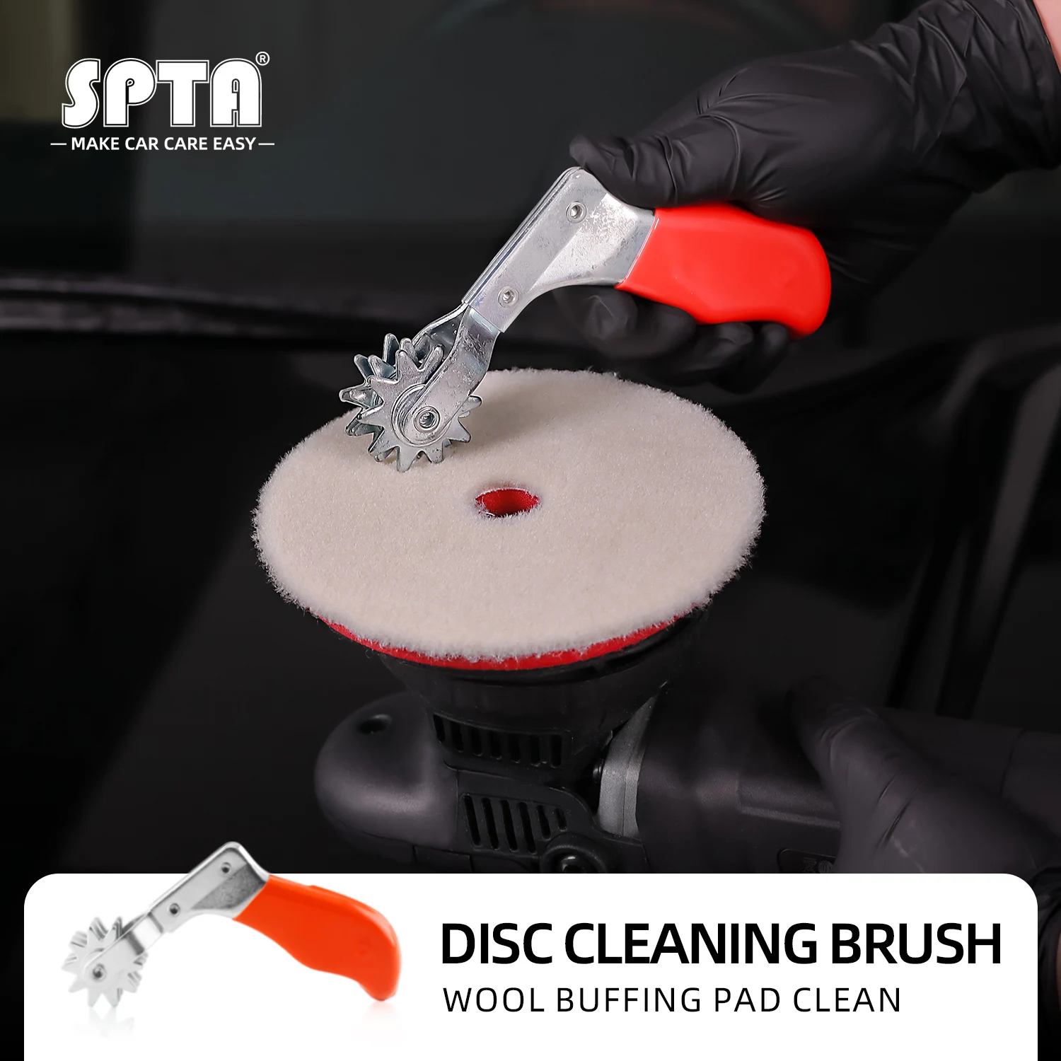 (Bulk Sale1-20Pcs) SPTA Wool Polishing Pad Cleaner Spur for Revitalizing Polisher Compound Buffing Pads Bonnets Remove Wax Tool