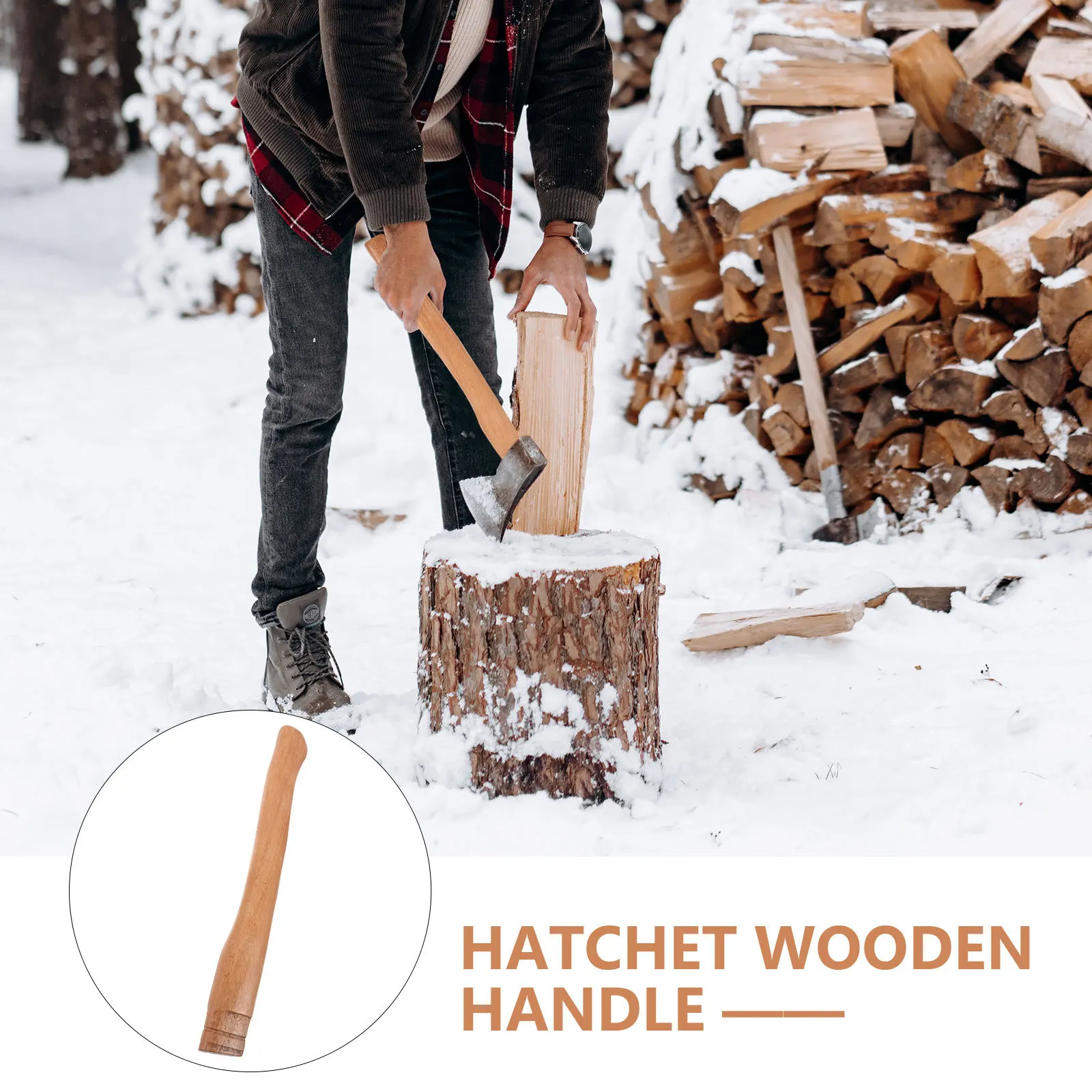 Beech Axe 43cm Hatchet Replacement Durable Wooden Handles Long Axe Handle Replacements Term Use Easy Install Outdoor Tool