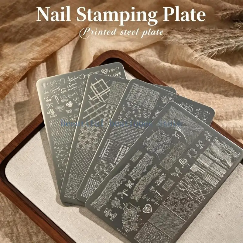 U4LF Pattern Transfer Nail Plate with Multiple Individual Designs for Decorative Home Manicures and Nail Salon Work