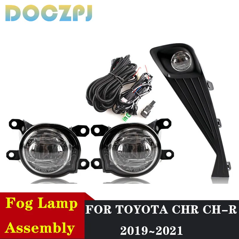 

1Set Car Front Fog Lamp Assembly FOR TOYOTA CHR CH-R 2019 2020 2021 LED Foglights With Wire Harness Modification Kit