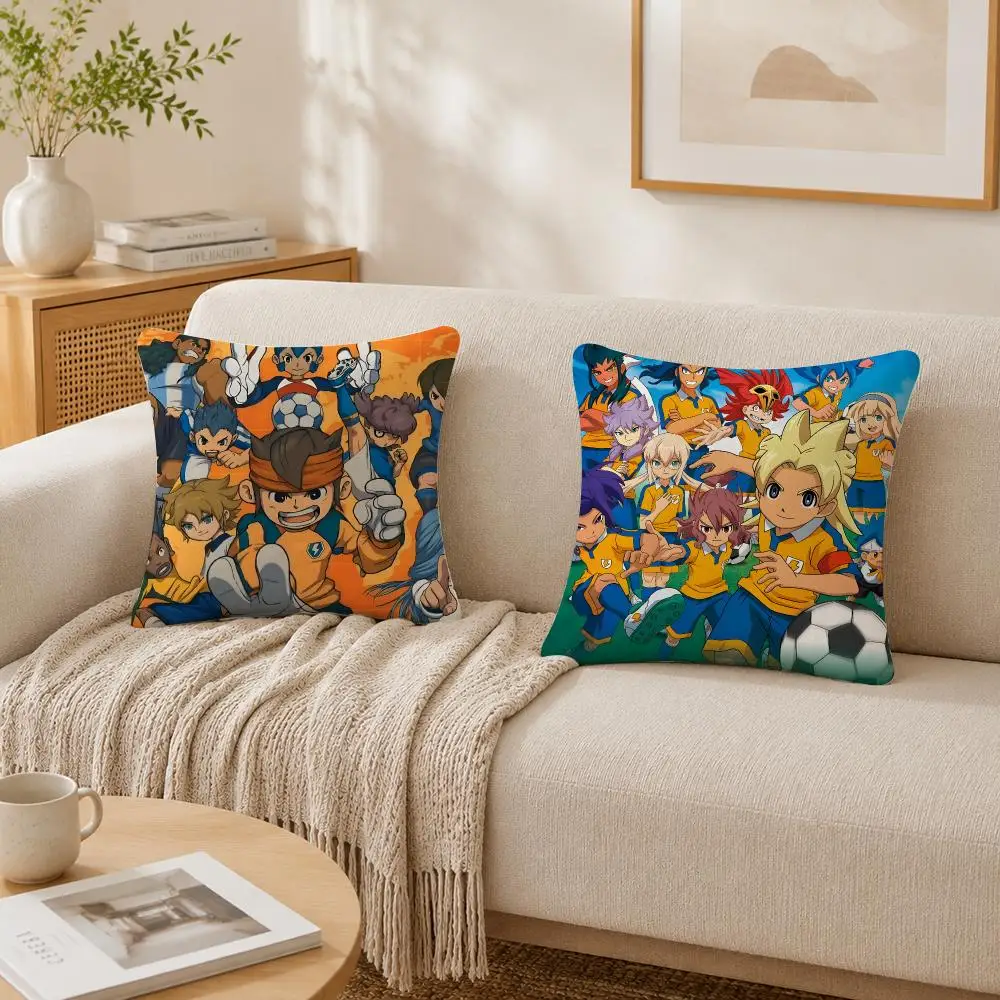 Japanese Anime L-inazuma Eleven Cushion Cover Plush Decorative Pillow Case With Hidden Zipper Cutecore Room Decor For Home