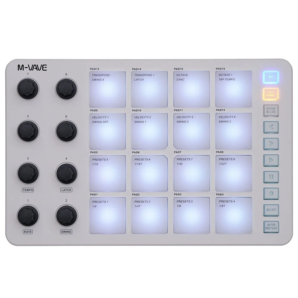 MIDI Controller Impact Pad Electronic Organ With RGB Lighting For Music Production RGB Backlit Pad MIDI Keyboard