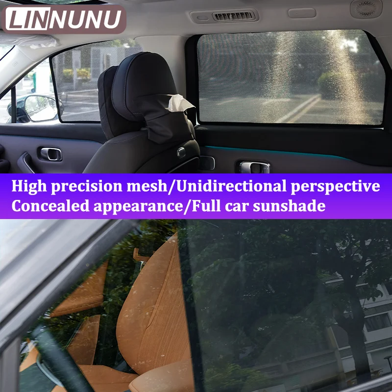 LINNUNU نافذة السيارة ظلة الستار المغناطيسي ل Leapmotor C10 السيارات الجانب نافذة ظلة الستار الخارجي تقليم الشمس الظل