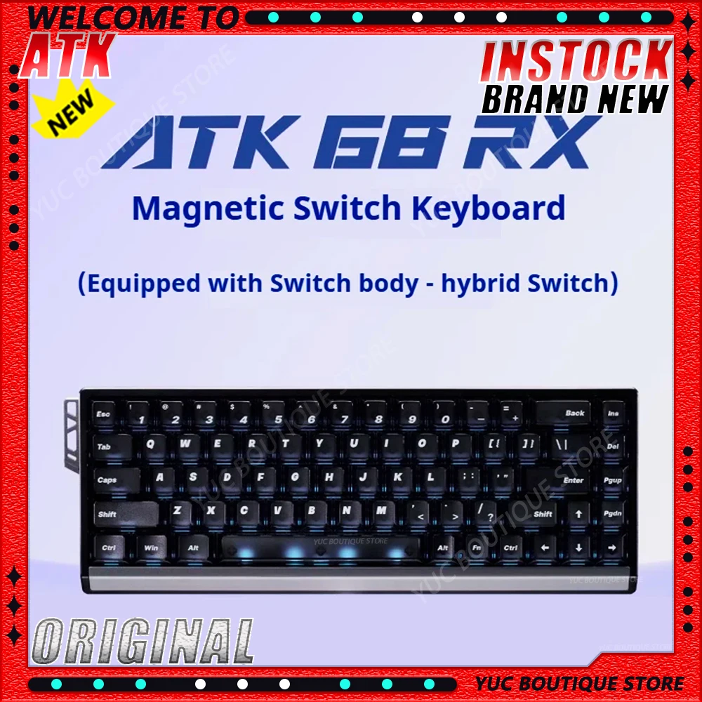 

NEW ATK 68RX Wired Magnetic Switch Gaming Mechanical Keyboard 8K Polling Rate Ergonomics RT0.001mm E-sports Gaming Keyboard
