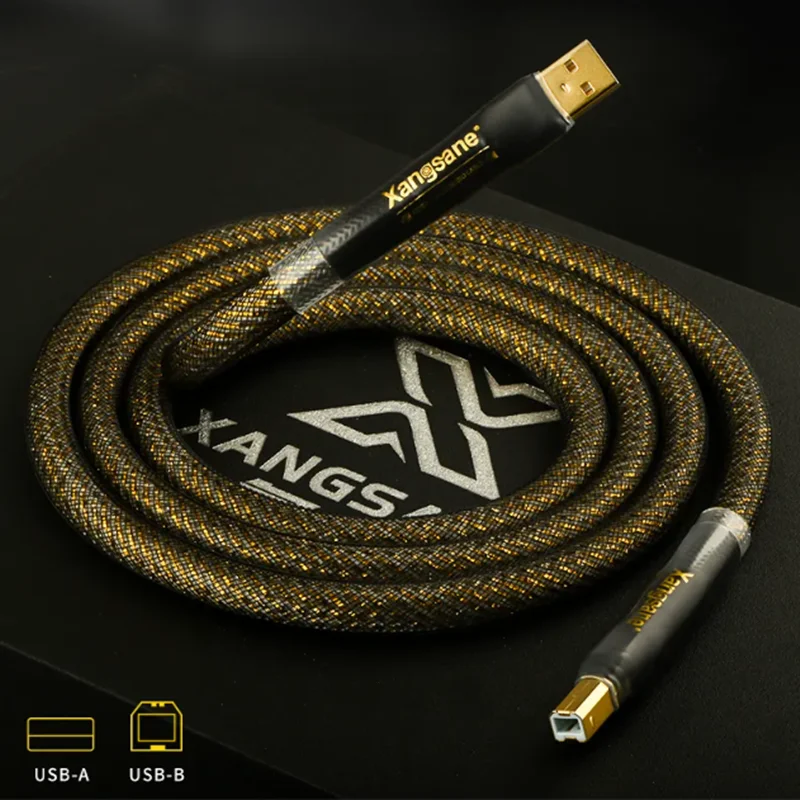 

Sterling Silver USB OTG Cable 4*0.4mm² HiFi Audio Line USB A to B Cable for Decoder DAC Sound Card