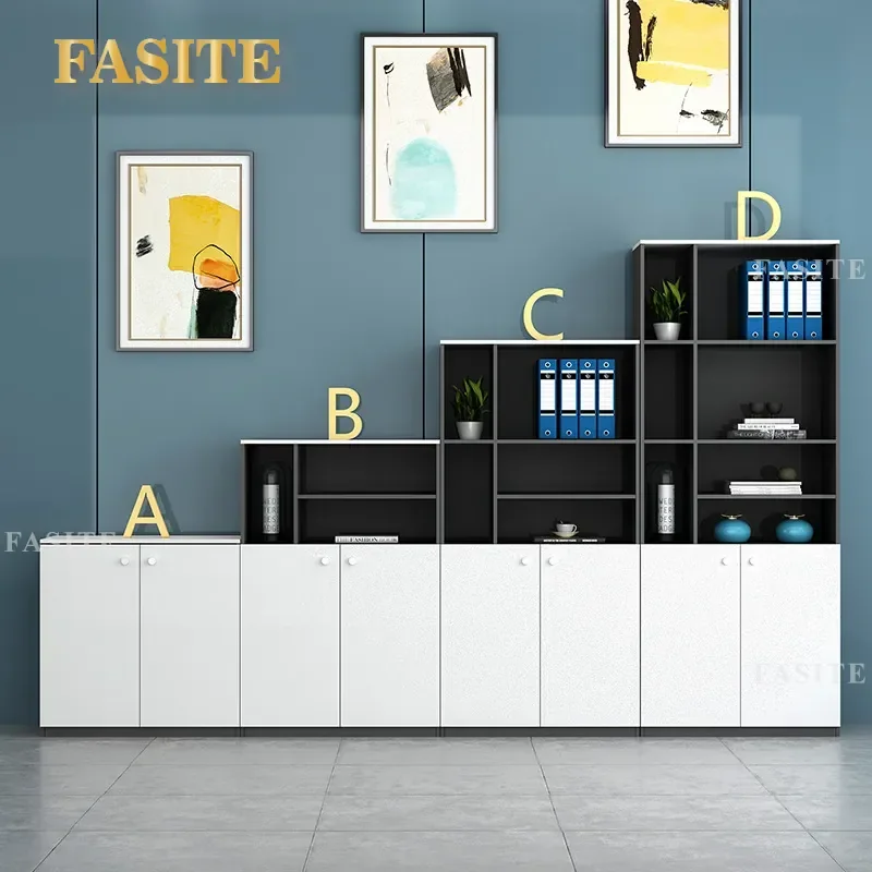 For Office Wooden Filing Cabinet Lockable Storage Locker Low Cupboard Furniture Secure Document Organizer Home Business