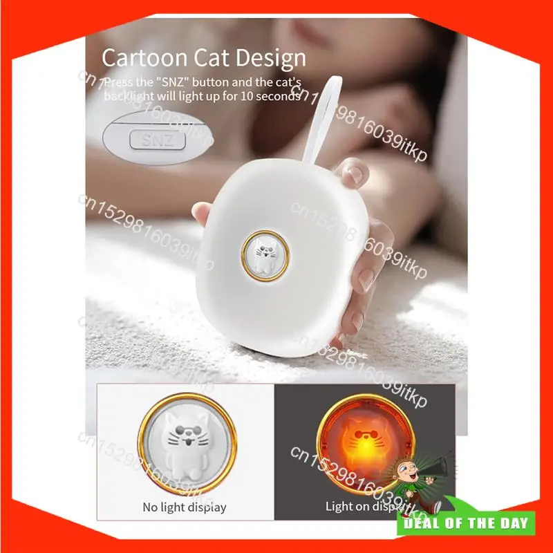 August Mute Vibrating Alarm Clock Shaker Impact For Hearing Impaired Snooze Student Cartoon Clocks Light Reminder No Distrub