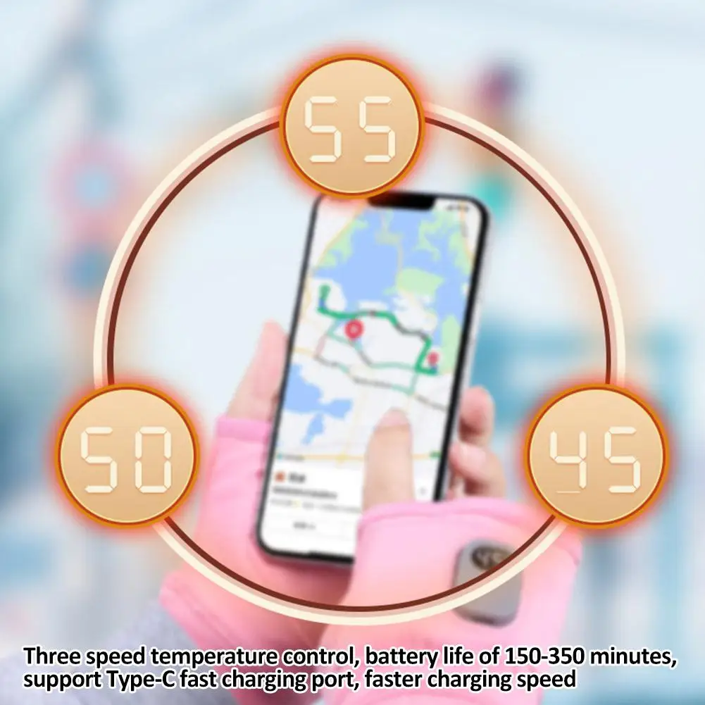 قفازات تدفئة تعمل باللمس قابلة للشحن شتاء دافئ USB قفازات تسخين كهربائي بدون أصابع جهاز تدفئة محمول حراري لقفازات التزلج