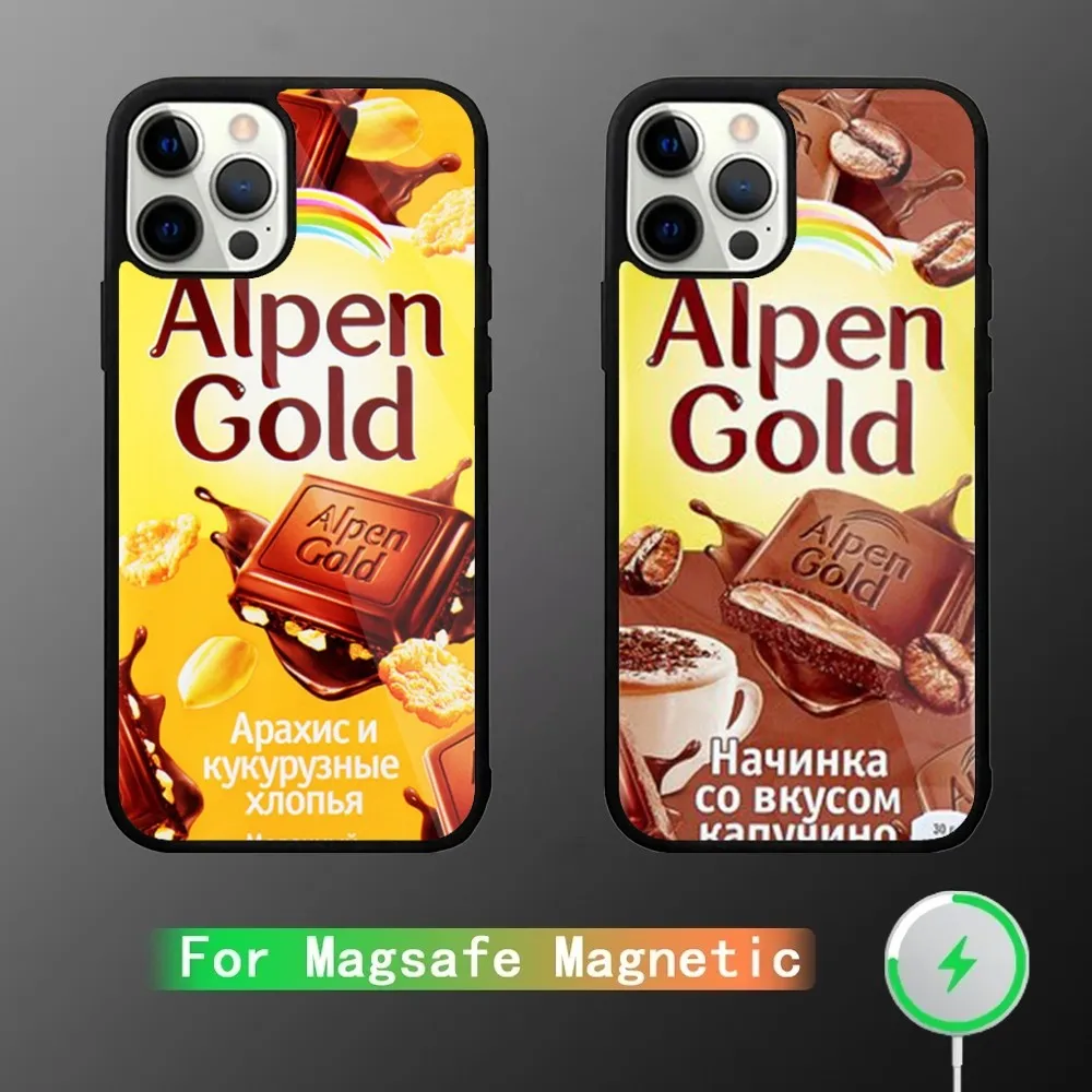 

Alpen Gold Chocolate Phone Case For iPhone 15,14,13,12,11,Plus,Pro,Max Mini Magsafe Magnetic Wireless Charging