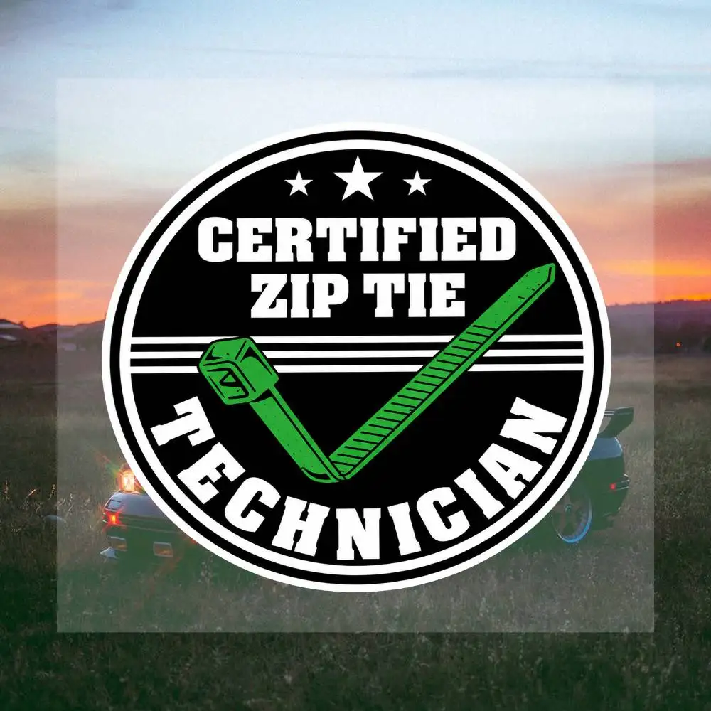 Zip Tie Cert-ified 16cm Creative Sticker Decals For Motorcycle Car Laptop Phone Case Helmet Travel Accessories