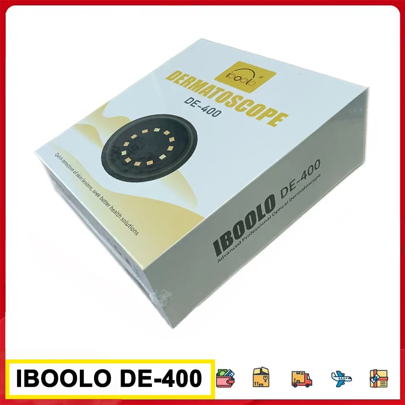 IBOOLO DE-400 Dermatoscope Polarized Pocket Hybrid Dermatoscope Rechargeable Skin Cancer Analyzer Smartphone Dermatoscope DE-400