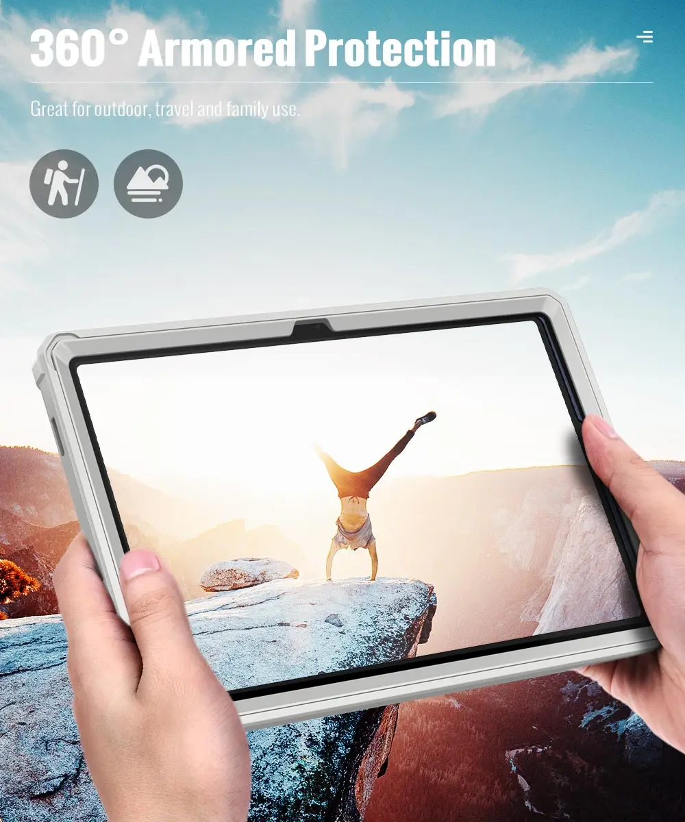 Etui MoKo do Galaxy Tab A11 Plus 2025/Tab A9+ 11 cali 2023, odporne na wstrząsy, wytrzymałe etui z pełną ochroną, podstawka i wbudowany ochraniacz ekranu — zdjęcie produktu 6