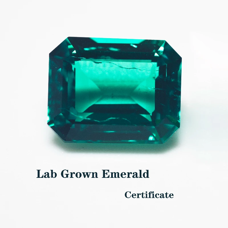 

Lab Grown Colombian Emerald Stone Natural Colour Emerald Cut Charms Gemstone for DIY Jewelry Making Materials with Certificate