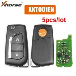 5pcs/lot Xhorse XKTO01EN Universal Remote Key for Toyota 2 Buttons for VVDI /VVDI2 Key Tool