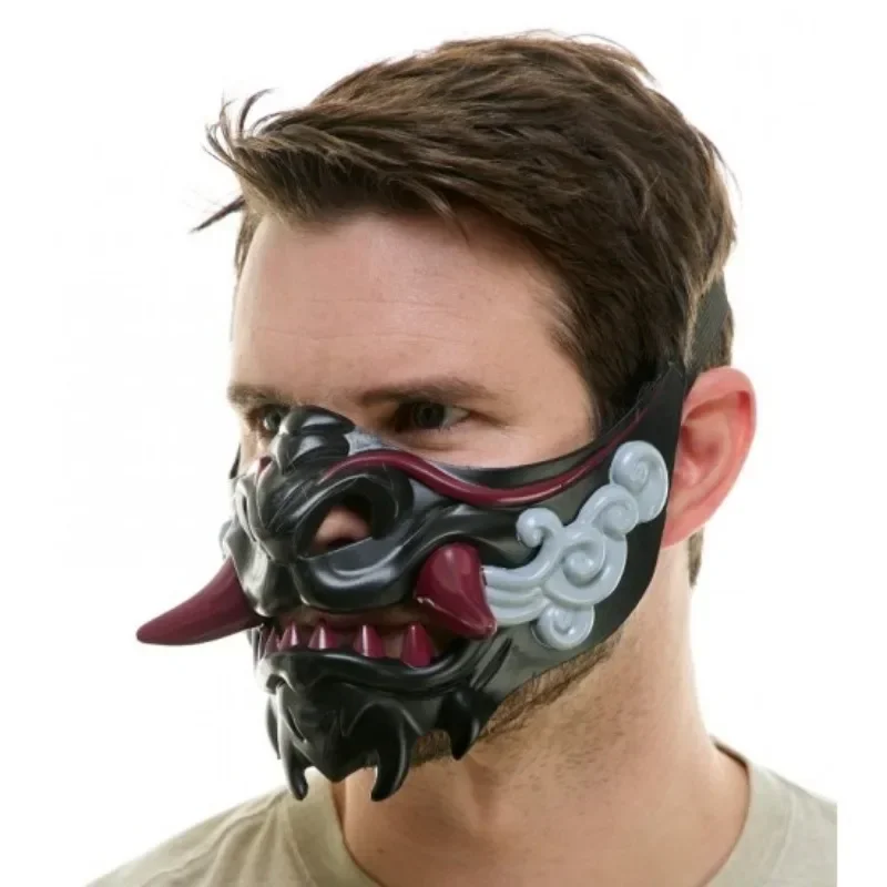 Japanse Samurai Oni Demon Masker Halloween Demon Samurai Cosplay Horror Prajna Killer Dikker Plastic Maskers Feestkostuum