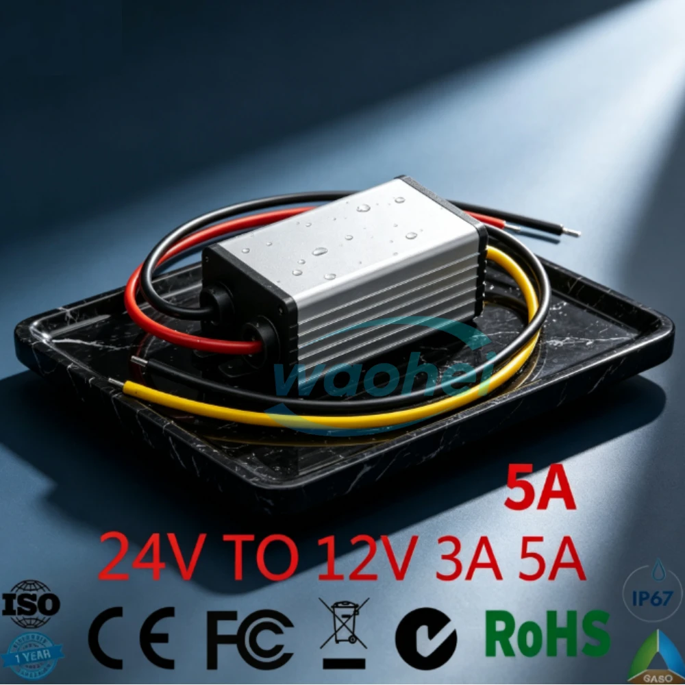 DC 24V to 12V 3A 5A 15V-40V to 12V Step Down Buck Converter Voltage Regulator Power Supply for LED Light Car Truck Boat CE ROHS