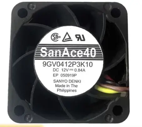 

SANYO DENKI 9GV0412P3K10 DC 12V 0.84A 40x40x28mm 4-Wire Server Cooling Fan