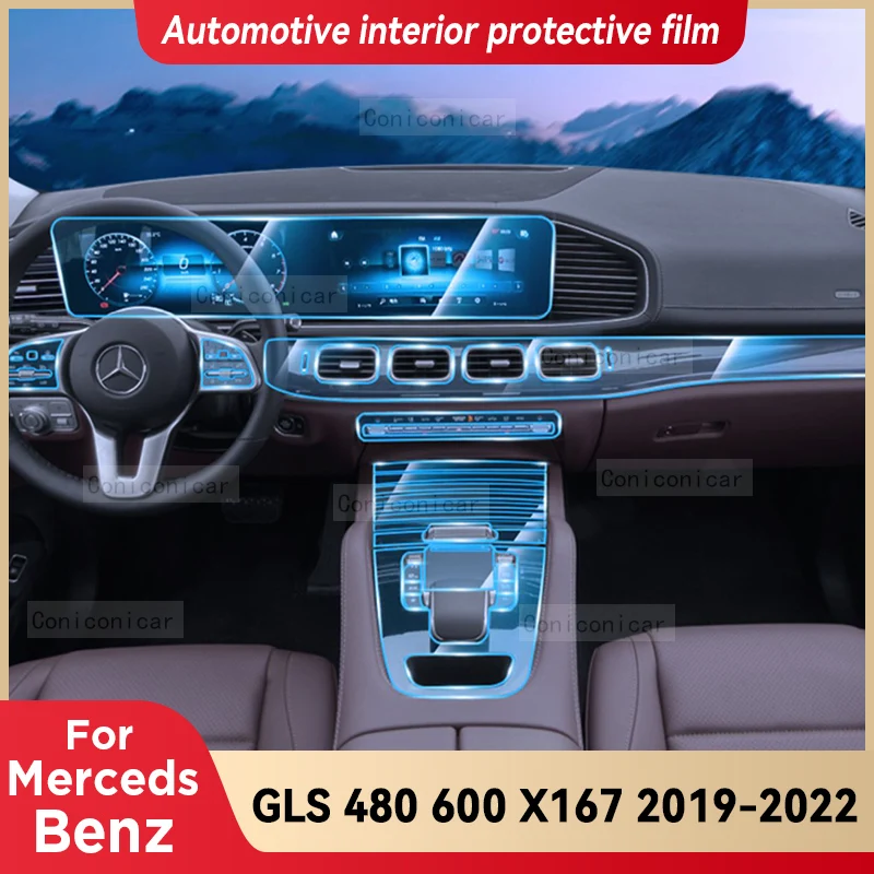 

Для Mercedes Benz GLS 480 600 X167 2019-2022 интерьерная центральная консоль автомобиля, фотопленка для ремонта от царапин, аксессуары