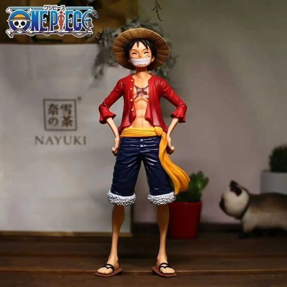 28 cm One Piece Ruffy Lächelndes Gesicht Anime Handgemachtes Modell Actionfiguren Desktop Fall Dekoration Ornament Geschenk